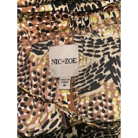 Women’s Small Nic+Zoe Dotty Palms Halter Dress In Neutral Multicolor New - Picture 6 of 6